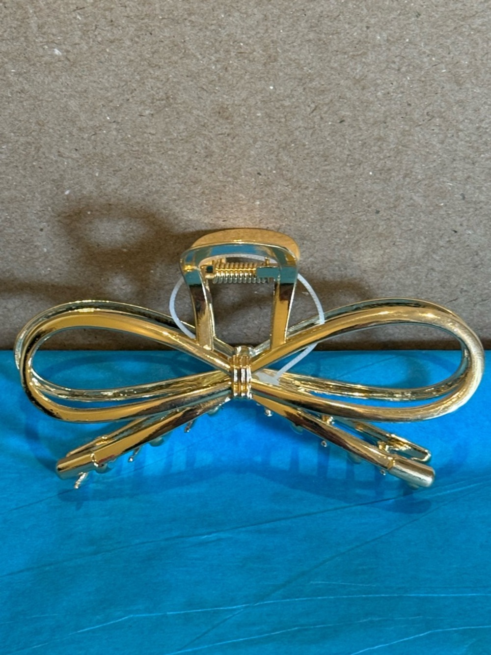 Gold Bow Hair Claw Clip Women's Accessory